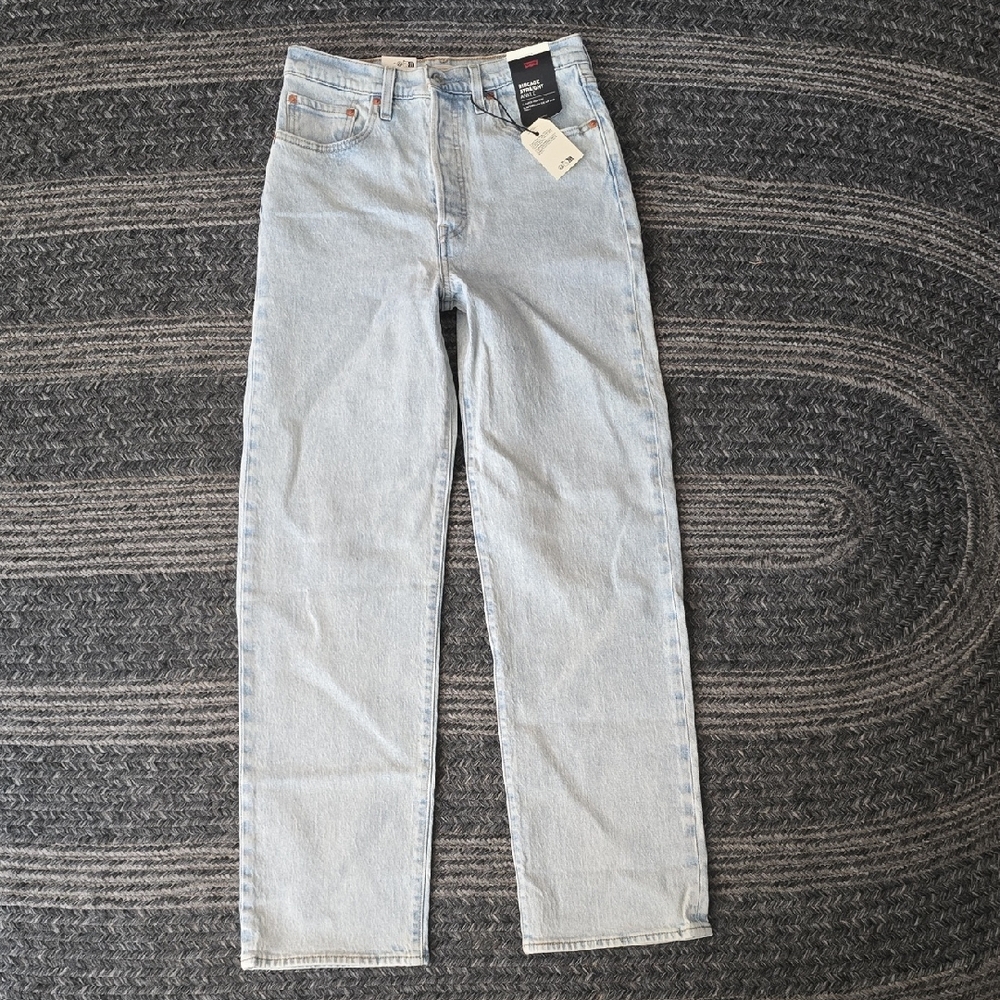 Levis Ribcage Straight Leg Light Blue Jeans